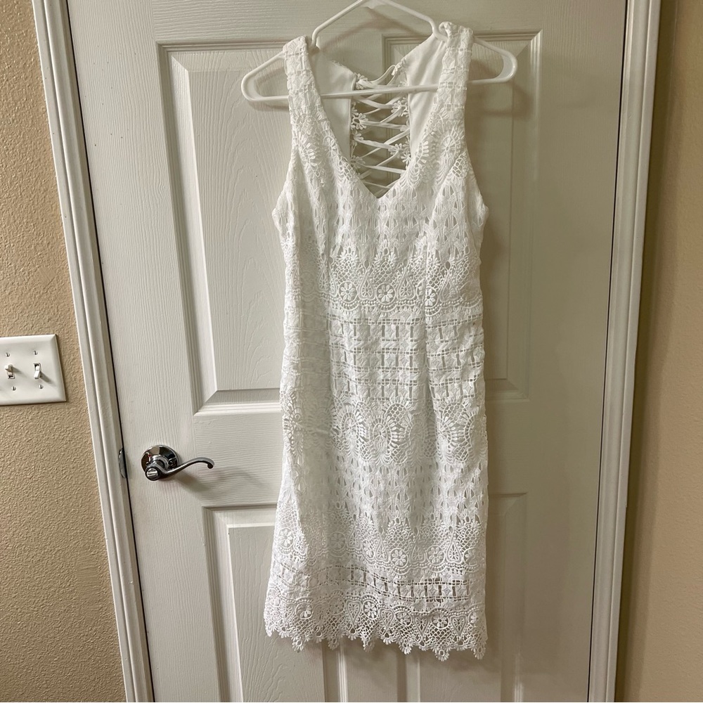 White Lace Dress With Lining Premier Armour Women’s Size 10 Bridal